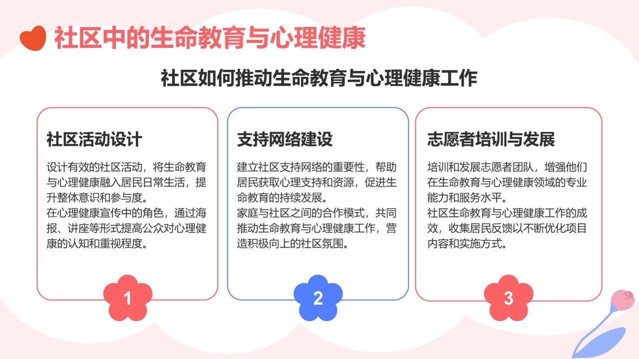 粉色插画风生命教育与心理健康讲座PPT模板
