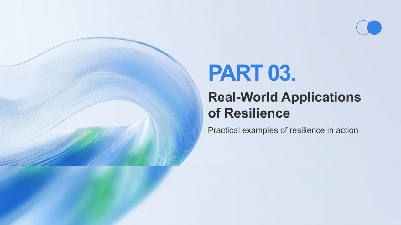 蓝色渐变风英语演讲克服障碍韧性的力量PPT模板