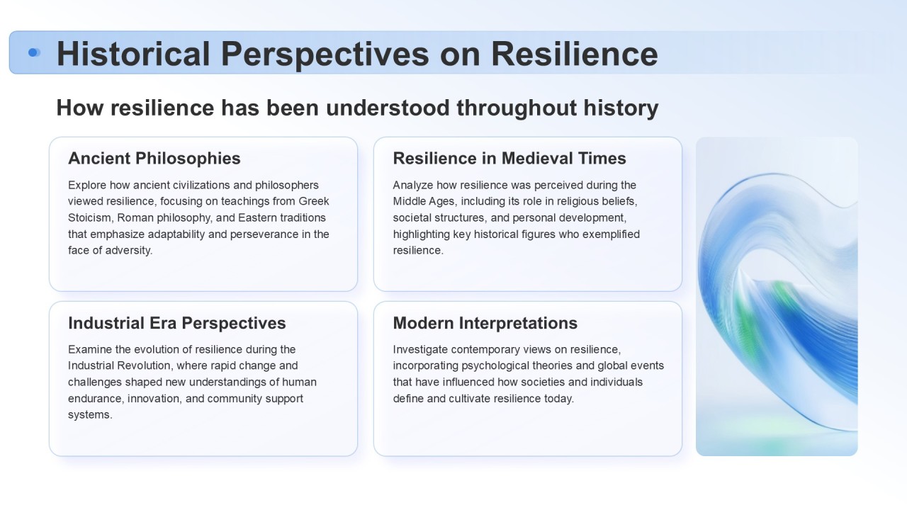 蓝色渐变风英语演讲克服障碍韧性的力量PPT模板
