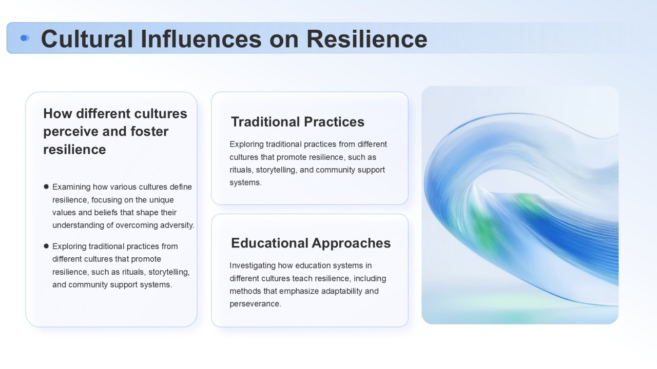 蓝色渐变风英语演讲克服障碍韧性的力量PPT模板