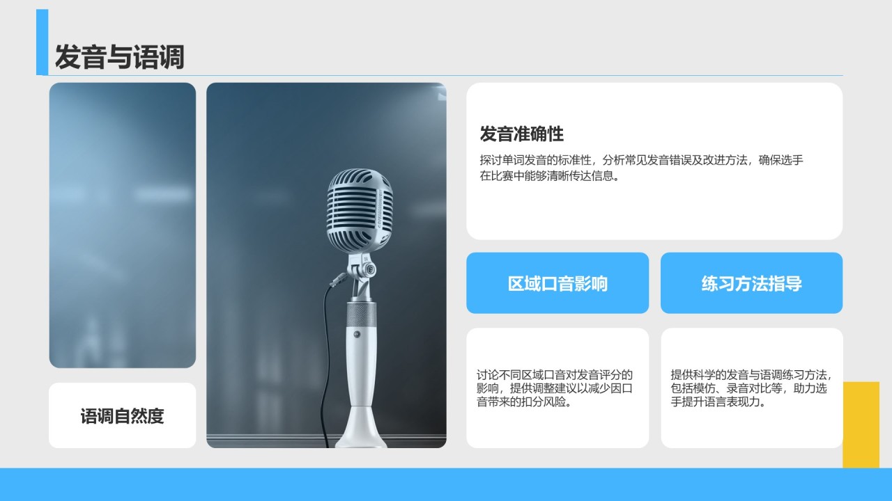 蓝色商务风英语演讲比赛评分标准解析PPT模板