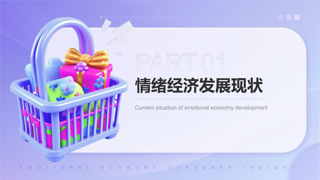 紫色3D风2024年情绪经济消费人群洞察报告PPT模板