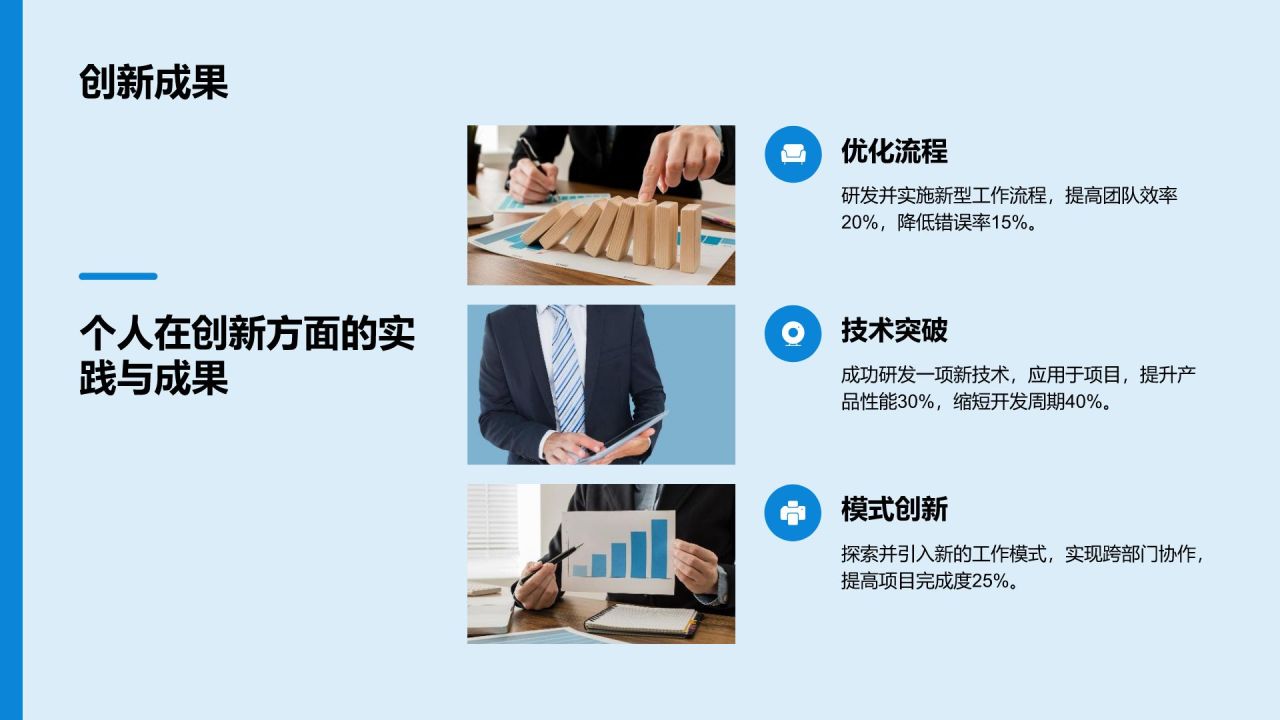 蓝色商务风岗位晋升述职报告PPT模板