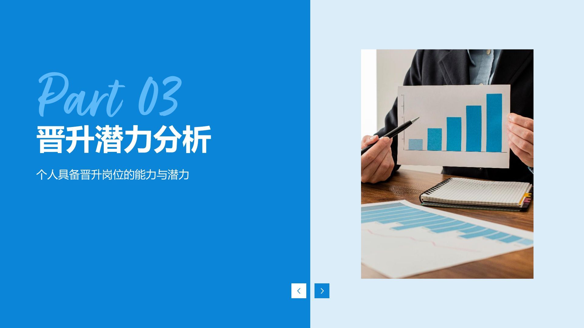 蓝色商务风岗位晋升述职报告PPT模板