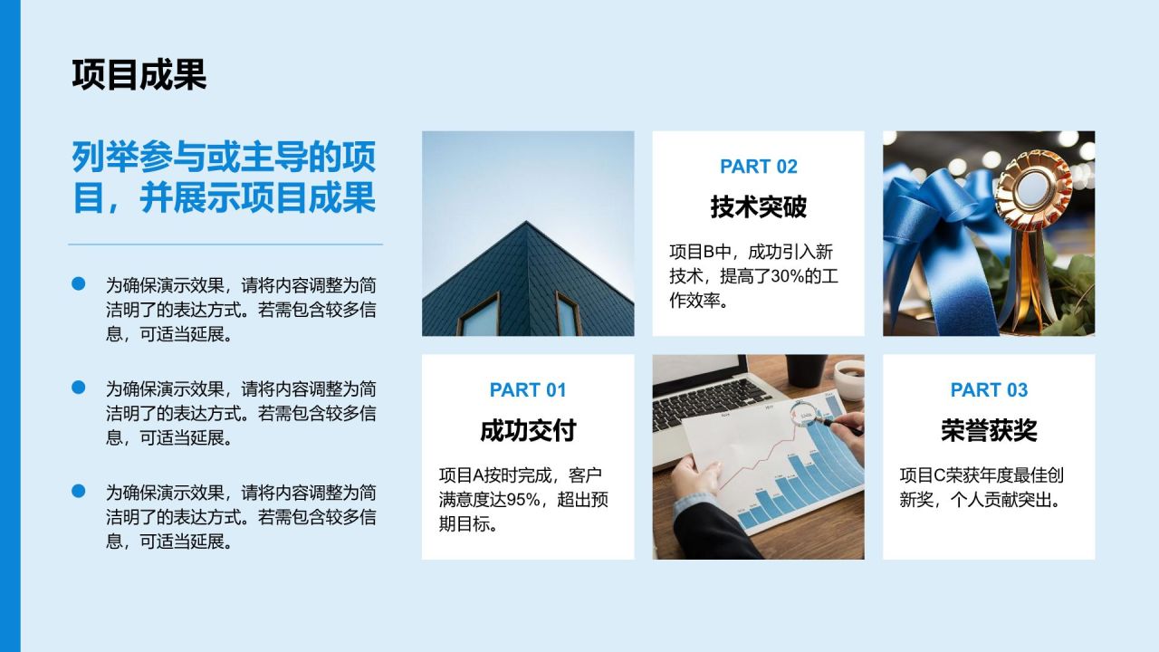 蓝色商务风岗位晋升述职报告PPT模板