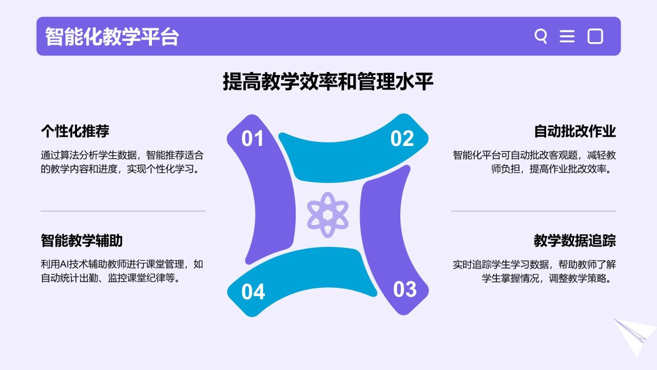紫色插画风在线教育平台的发展趋势PPT模板