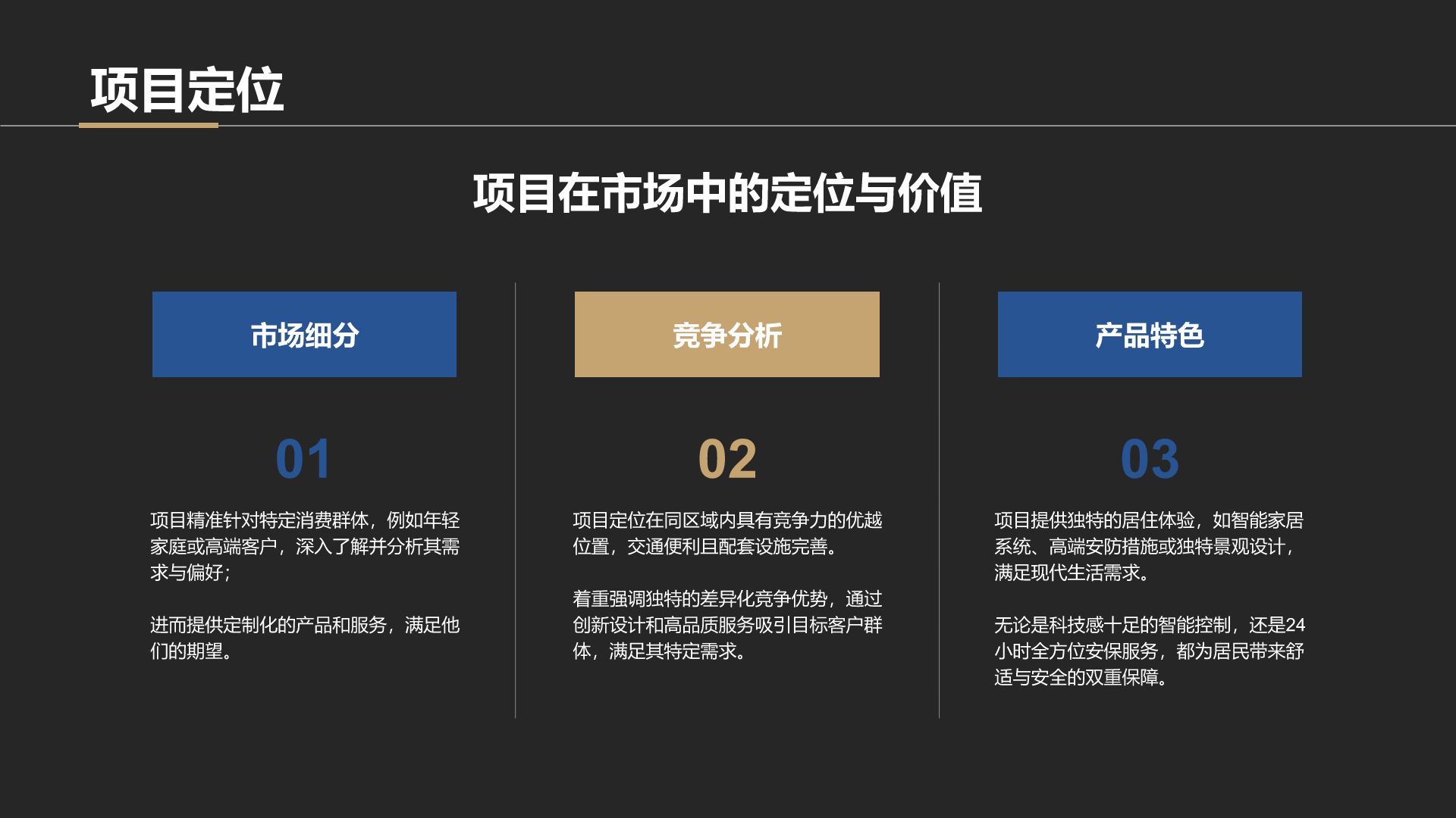 黑色商务风房地产项目启动汇报PPT模板