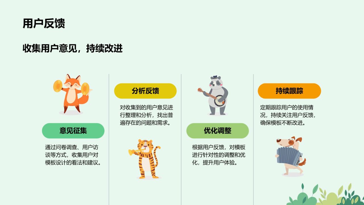 绿色卡通风可爱卡通教育教学PPT模板
