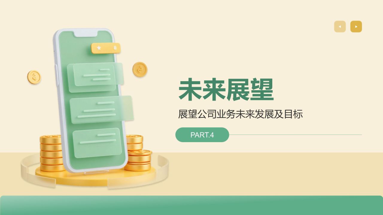 绿色3D风业务复盘报告PPT模板