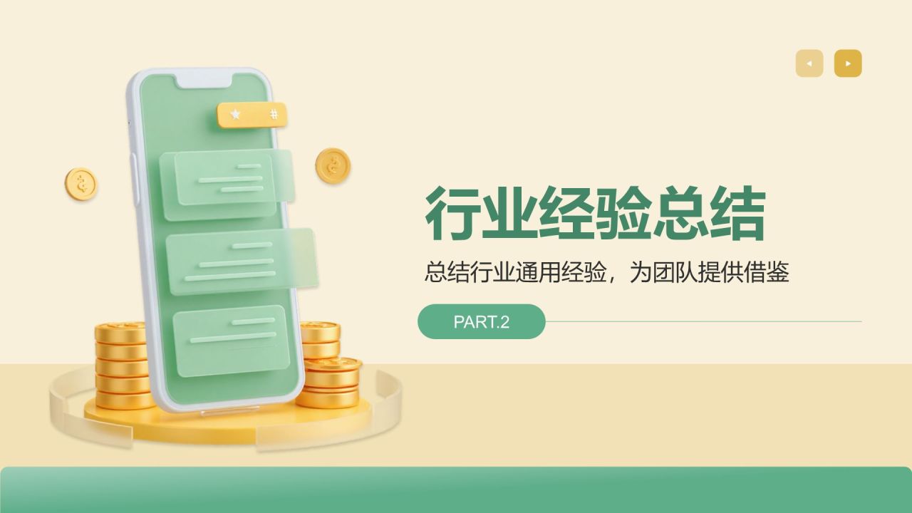绿色3D风业务复盘报告PPT模板