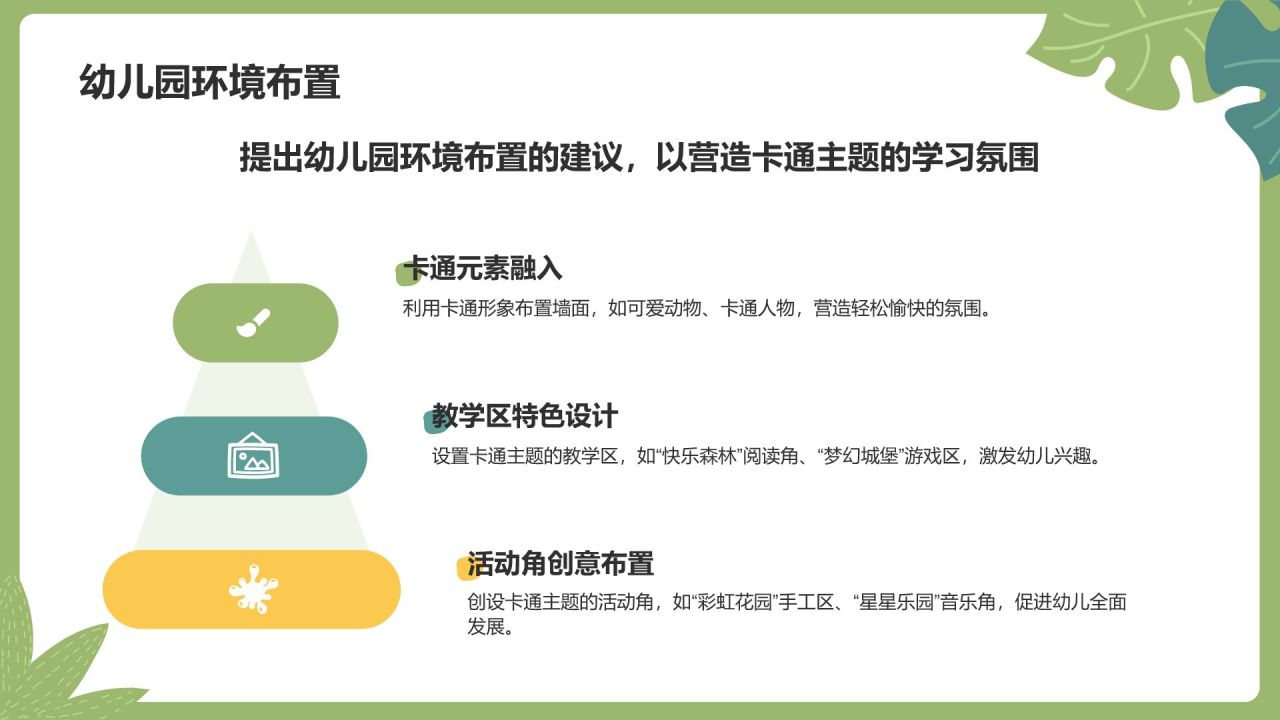 绿色卡通风可爱卡通幼儿园教学活动PPT模板