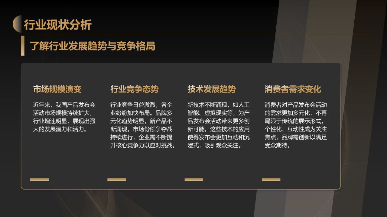 黑色黑金风产品发布会活动策划PPT模板