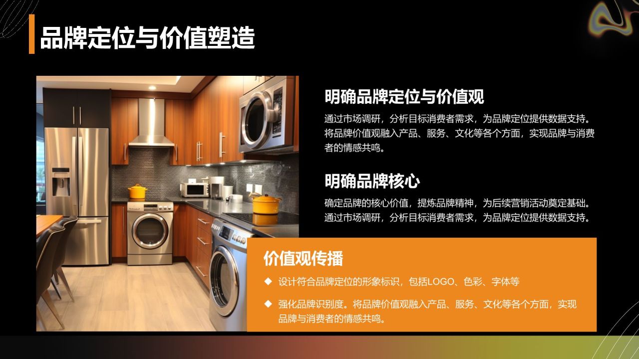 黑色渐变风品牌营销工作主题汇报PPT模板