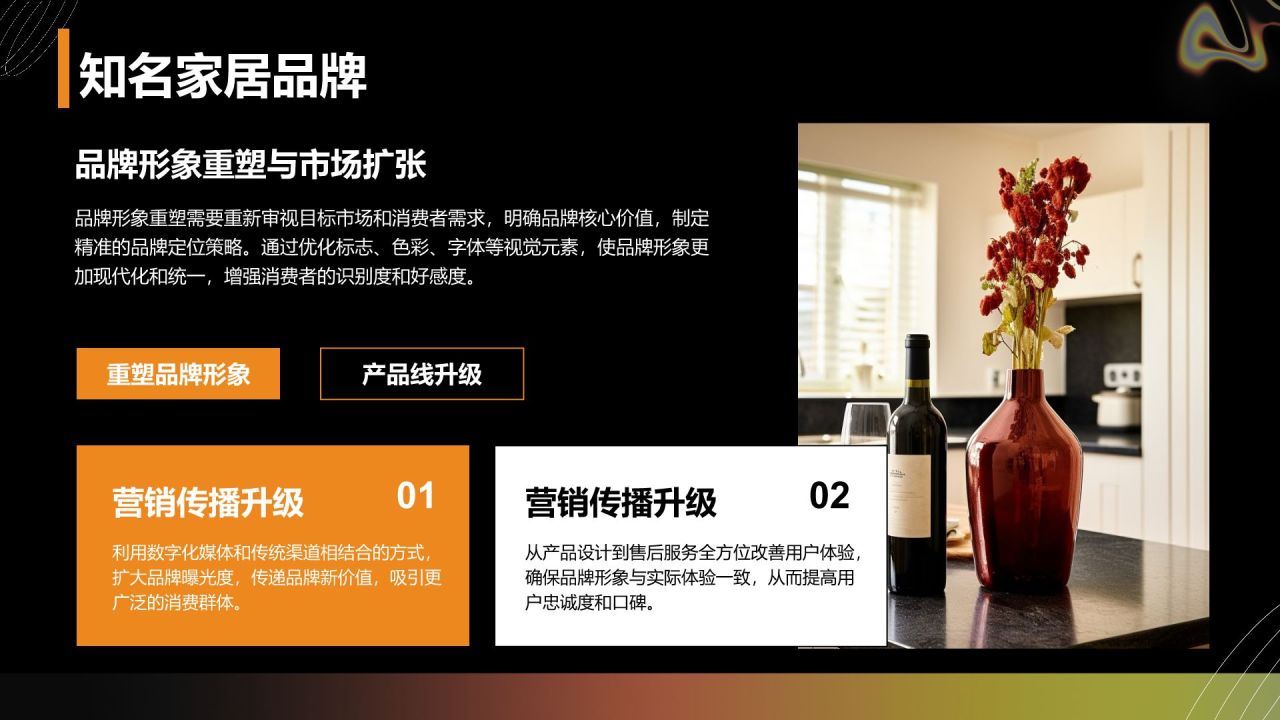 黑色渐变风品牌营销工作主题汇报PPT模板