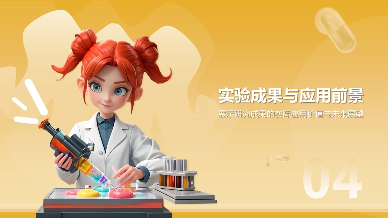 橙色3D风本科生药学毕业答辩通用PPT模板