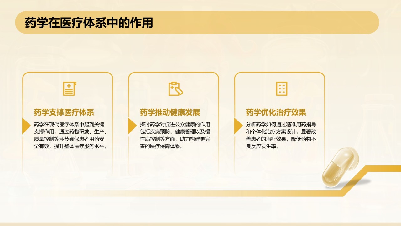 橙色3D风本科生药学毕业答辩通用PPT模板