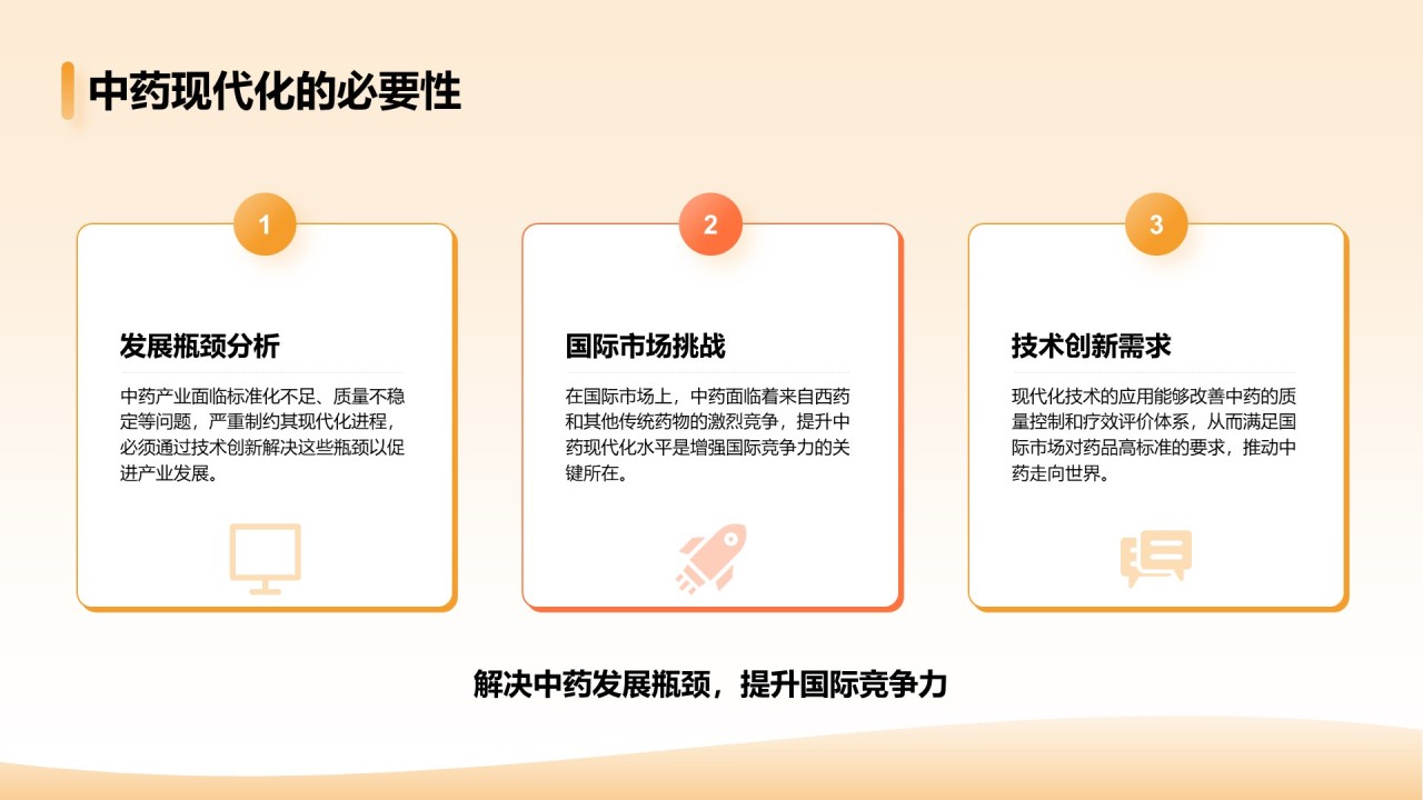 橙色简约风中药现代化研究毕业答辩论文PPT模板