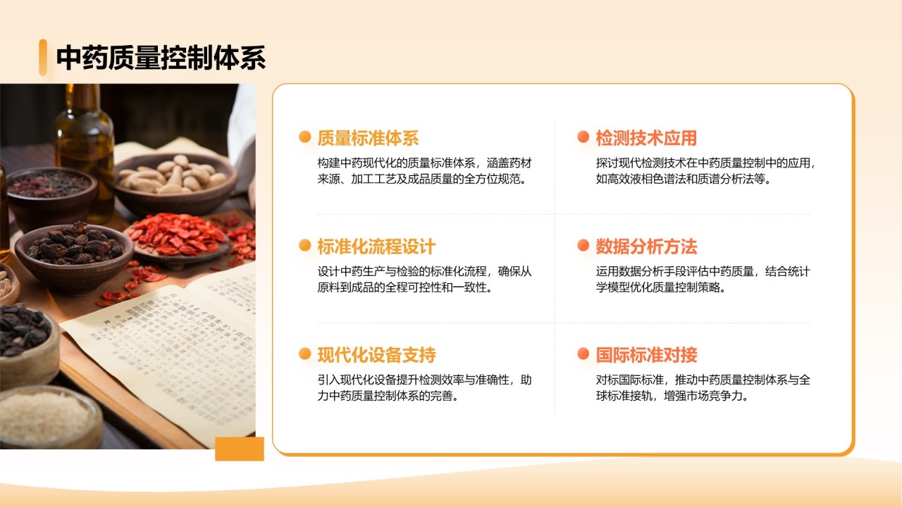 橙色简约风中药现代化研究毕业答辩论文PPT模板