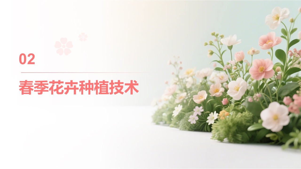 粉色实景风春季花卉主题汇报PPT模板