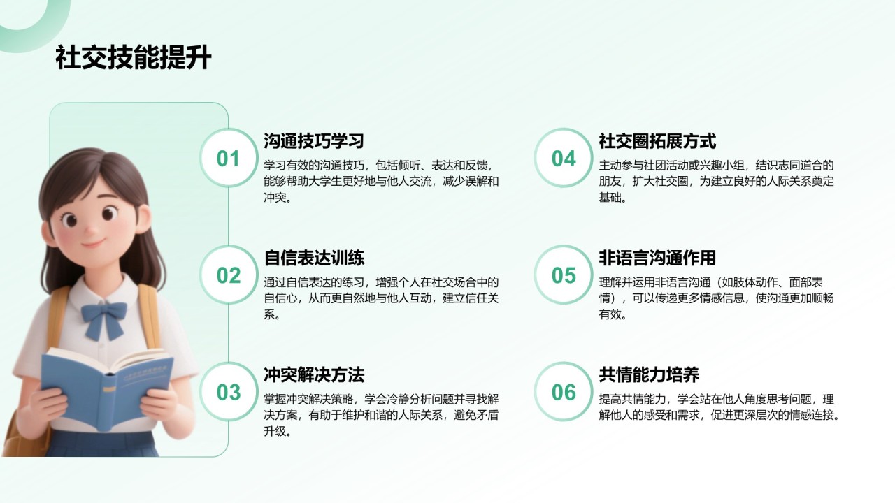绿色3D风大学生心理健康教育PPT模板