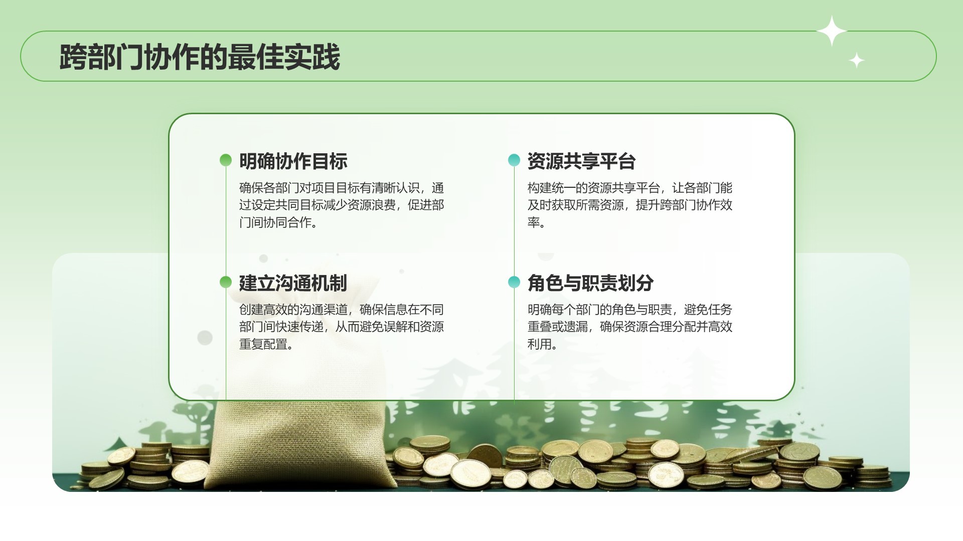 绿色扁平风季度目标设定与执行方案PPT模板