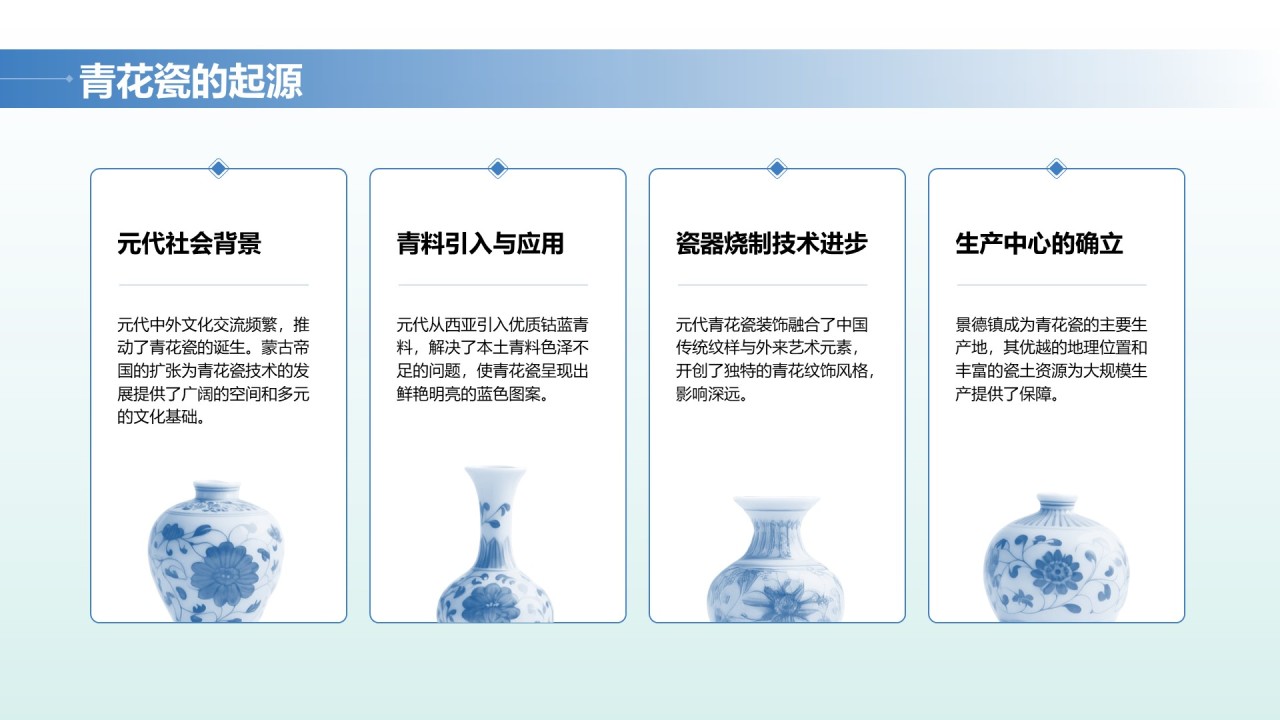 蓝色中国风文博讲座青花瓷特辑PPT模版