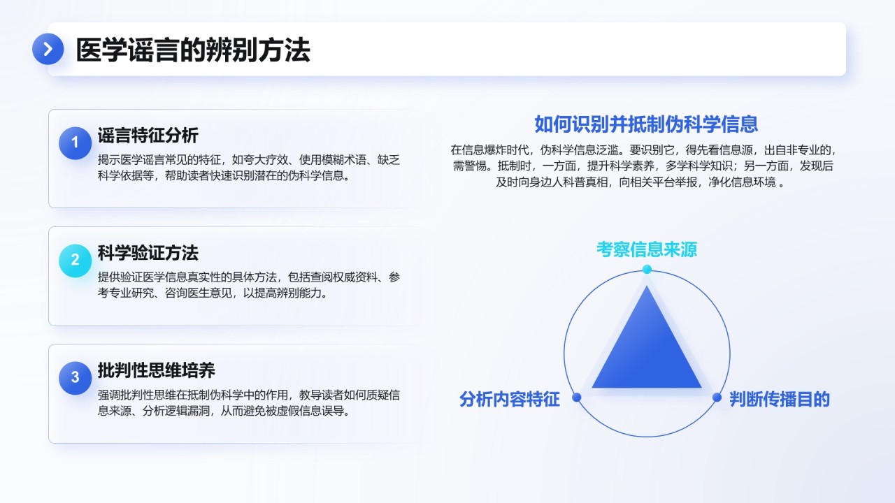 蓝色3D风医学科普与健康管理PPT模板
