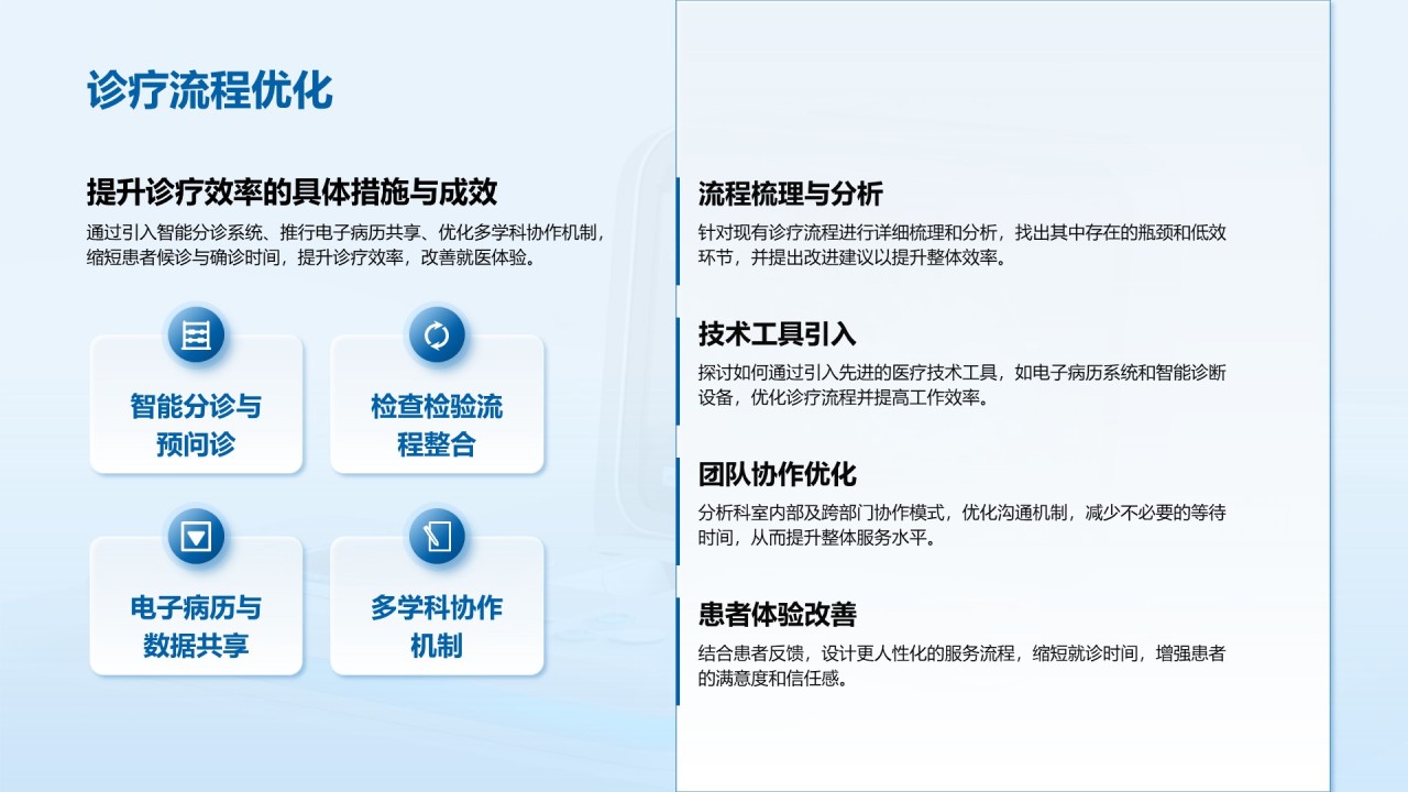 蓝色3D风医院科室工作总结PPT模板