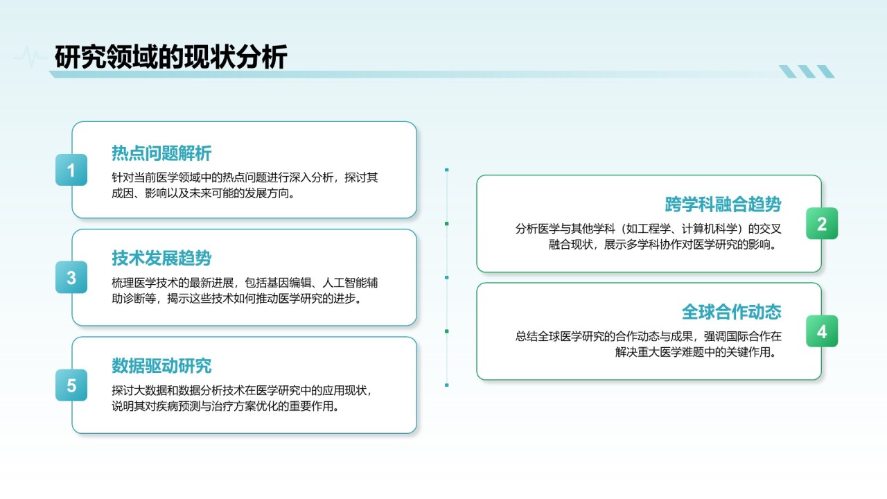 蓝色简约风医学科研毕业答辩PPT模板