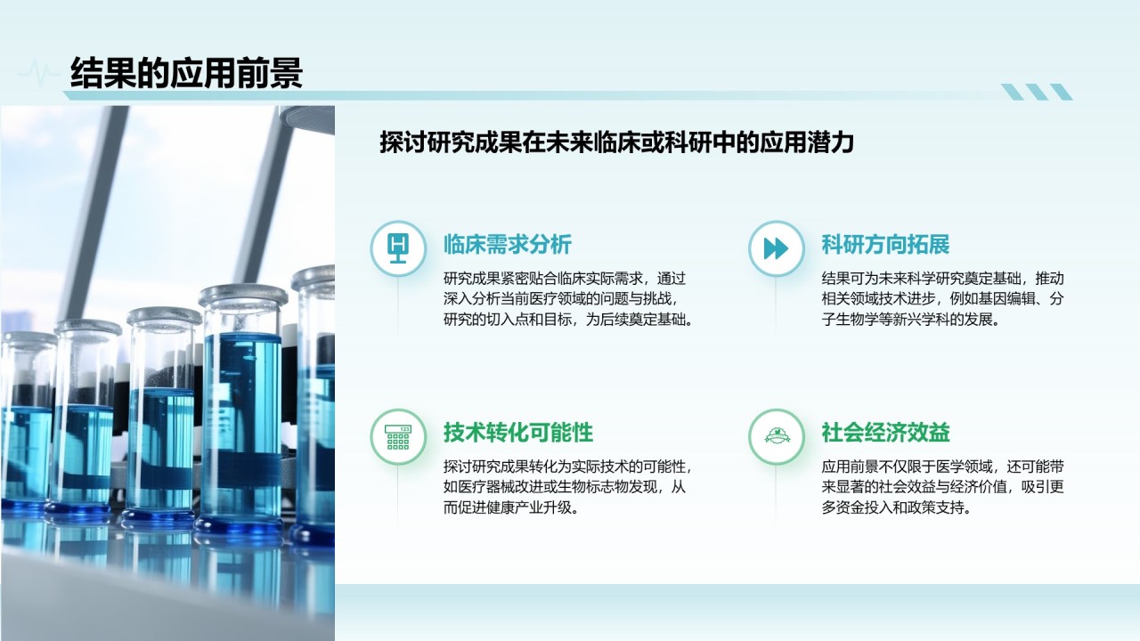 蓝色简约风医学科研毕业答辩PPT模板