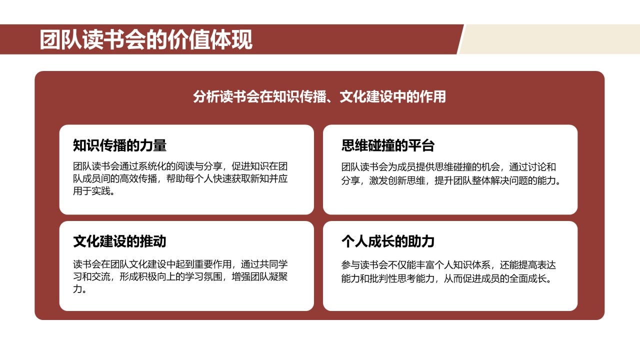 棕色3D风团队读书分享会PPT模板