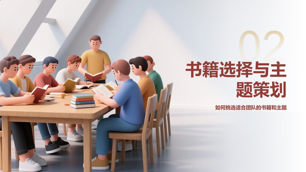 棕色3D风团队读书分享会PPT模板