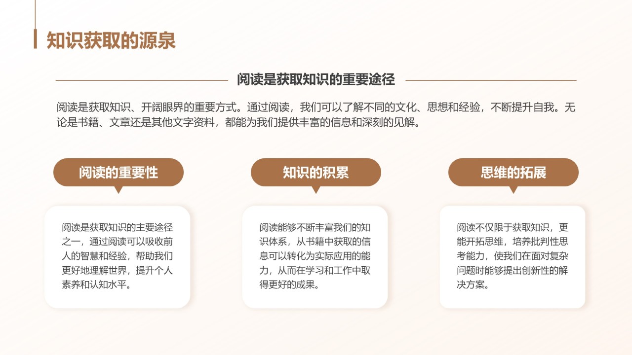 棕色商务风读书笔记与思考PPT模板