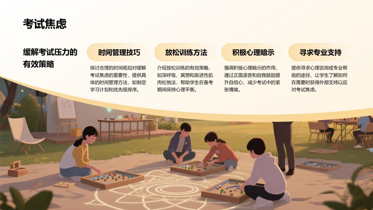 橙色插画风风校园心理健康讲座PPT模板