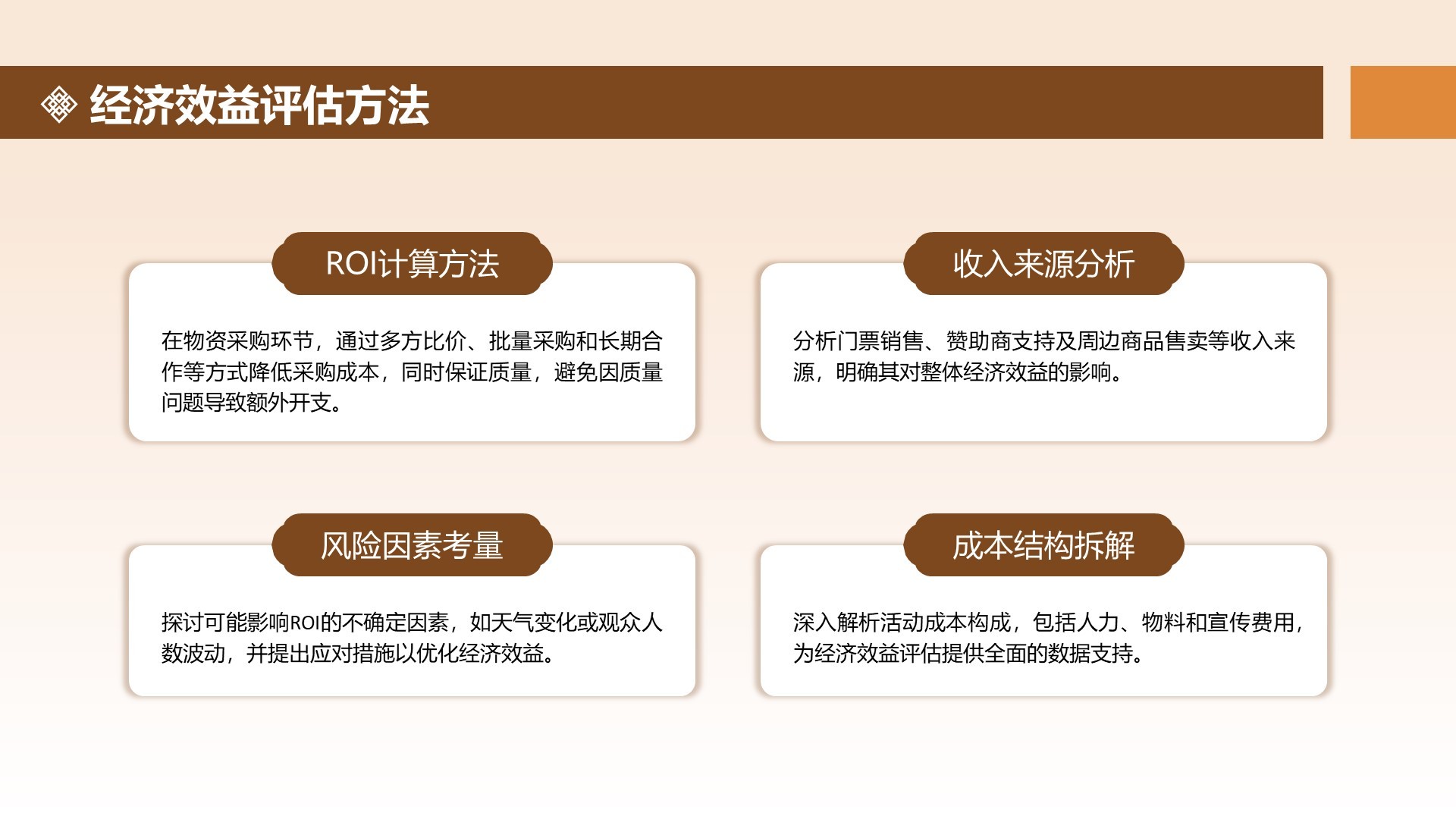 橙色中国风打铁花舞台表演活动方案PPT模板