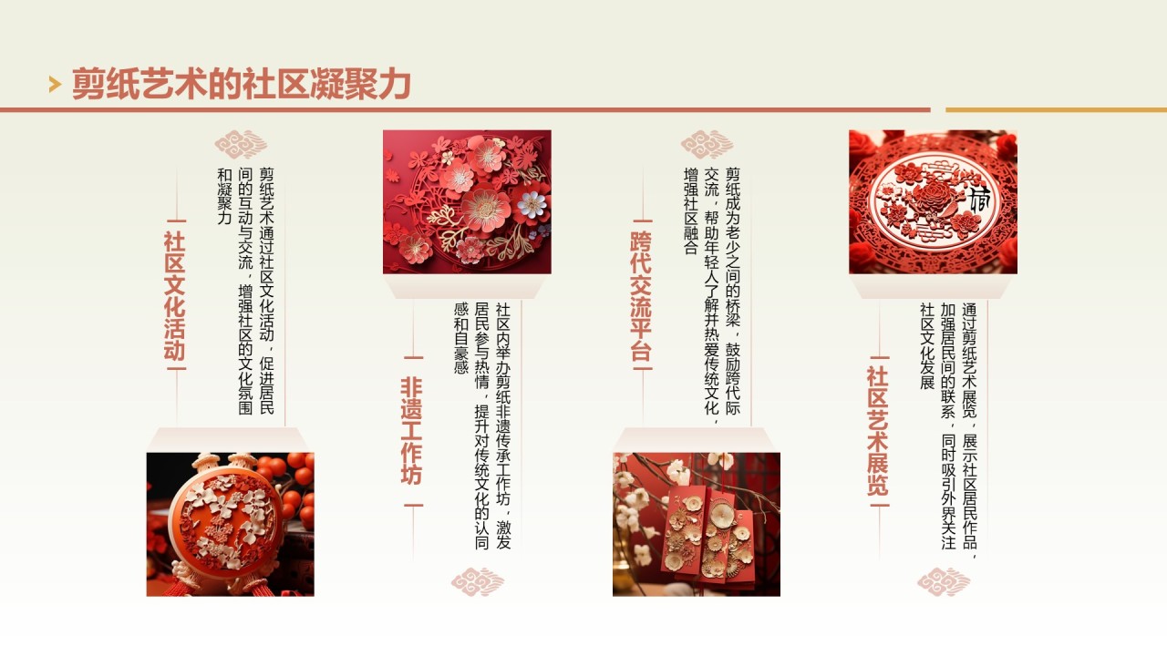 绿色中国风非遗剪纸艺术PPT模板