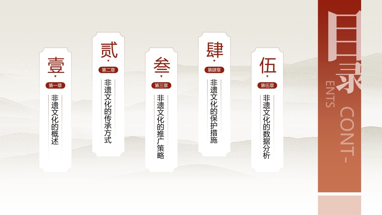 红色中国风非遗文化的传承与推广PPT模板