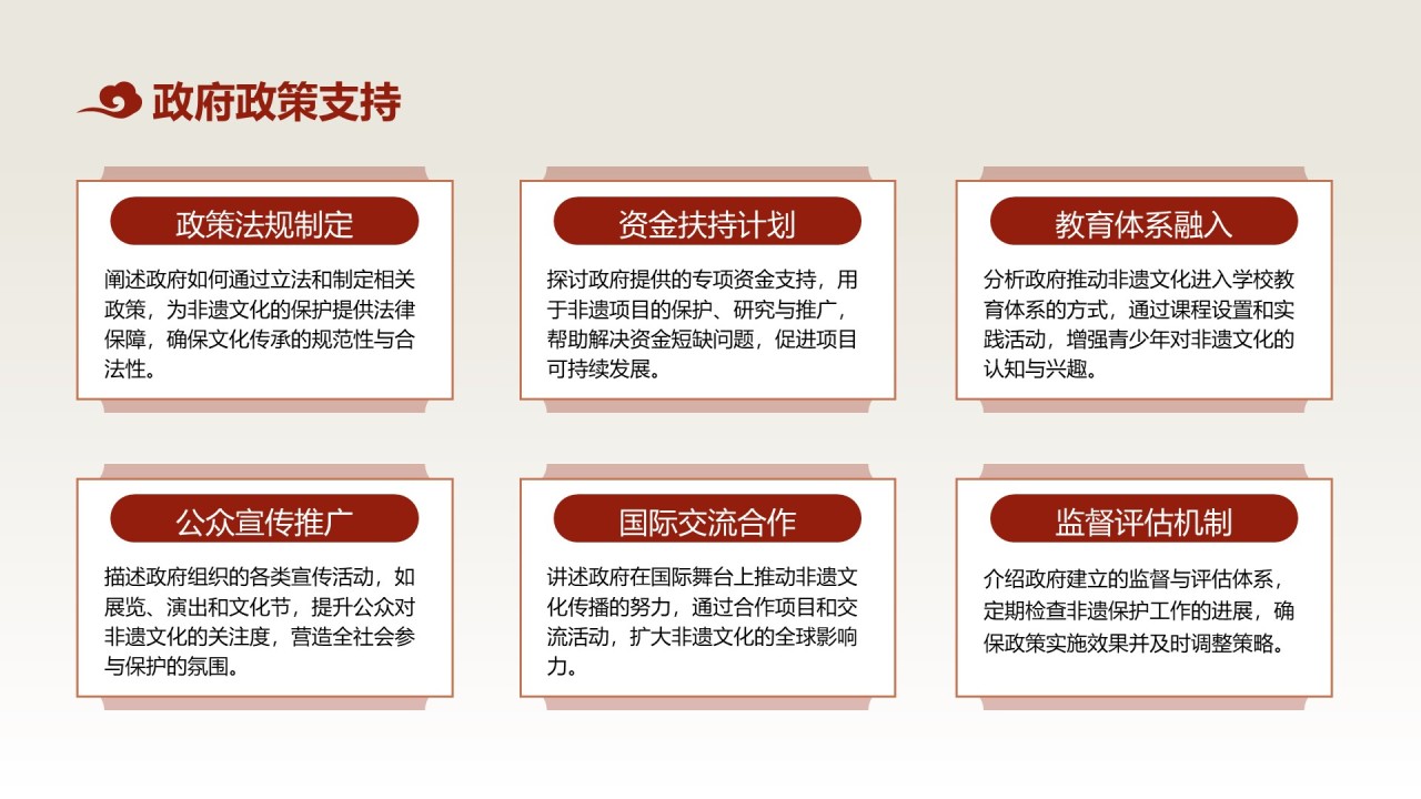 红色中国风非遗文化的传承与推广PPT模板
