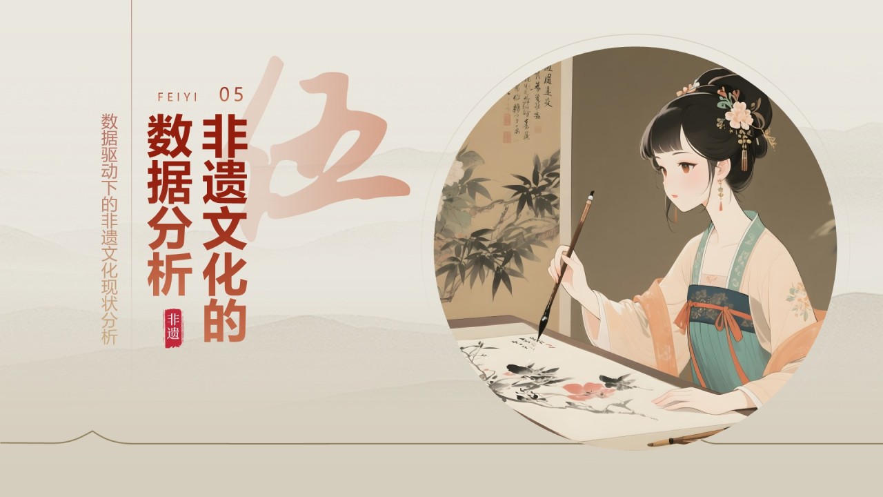 红色中国风非遗文化的传承与推广PPT模板