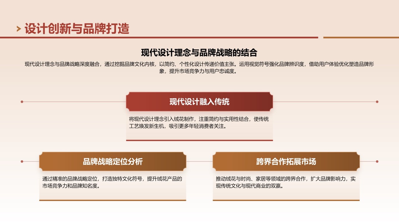 红色中国风非遗绒花的工艺魅力PPT模板