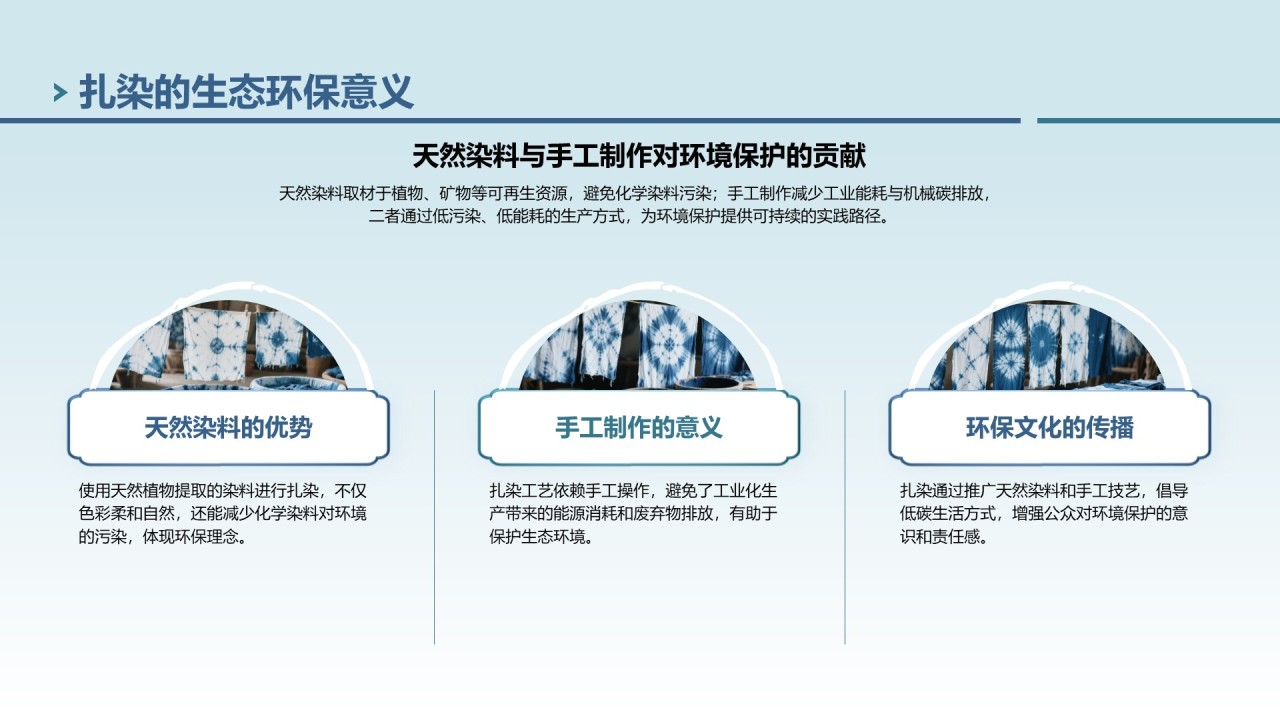 蓝色中国风非遗扎染的艺术魅力PPT模板