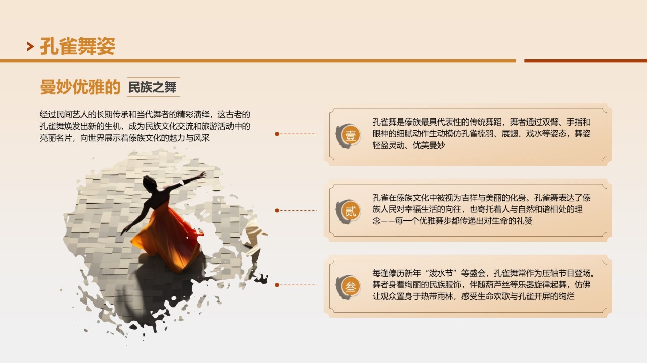 黄色国风邂逅非遗文化之旅PPT模板