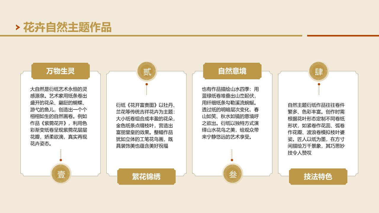 黄色国风非遗衍纸技艺赏析PPT模板