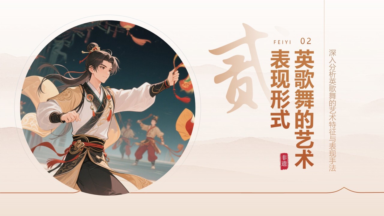 黄色中国风舞动非遗英歌舞中的文化传承PPT模板