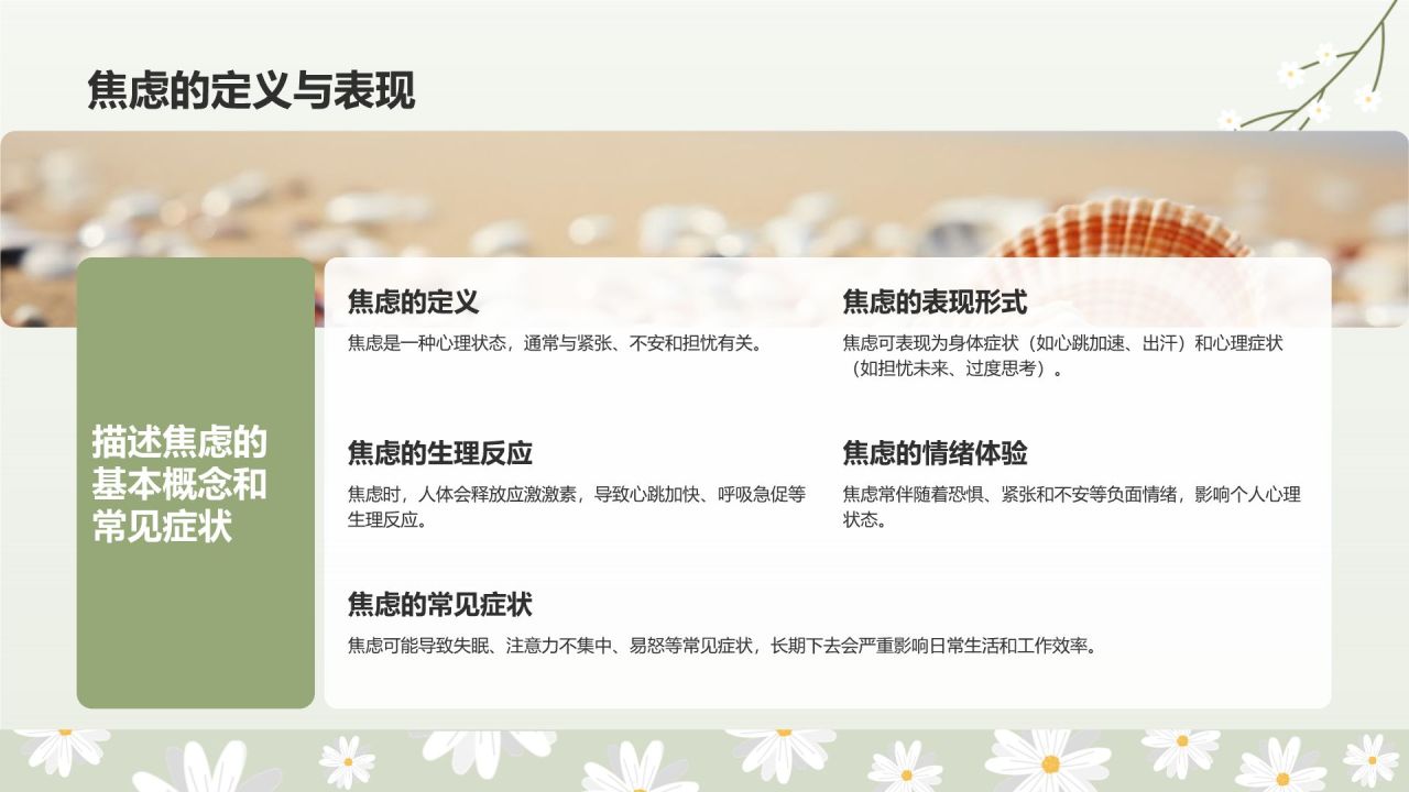绿色小清新高考生考前焦虑应对方法PPT模板