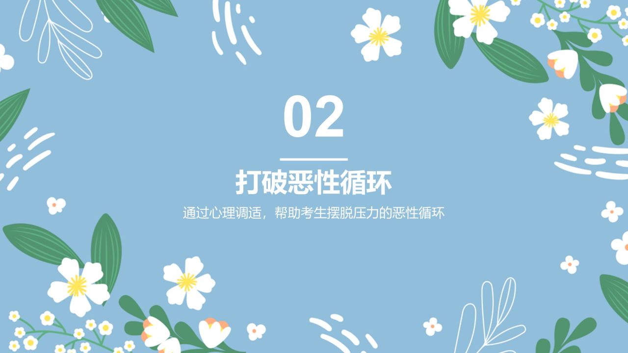 蓝色小清新高考心理辅导讲座PPT模板