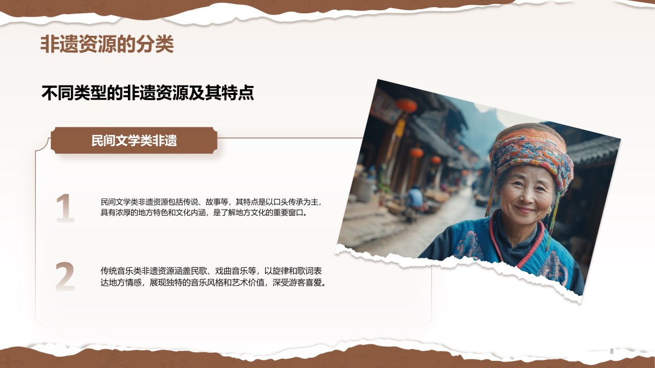 棕色国风非遗旅游路线策划PPT模板