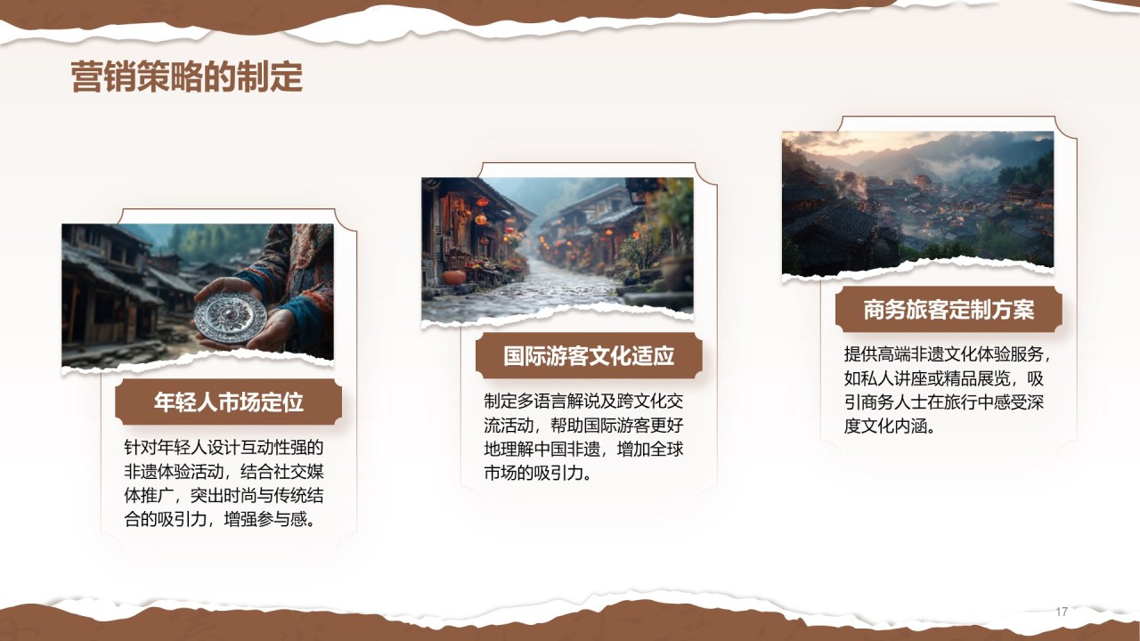 棕色国风非遗旅游路线策划PPT模板