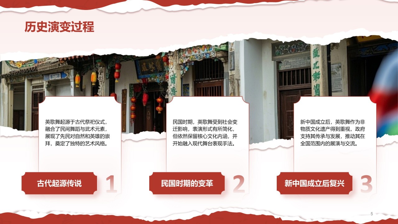 红色国风舞动非遗：英歌舞中的文化传承PPT模板