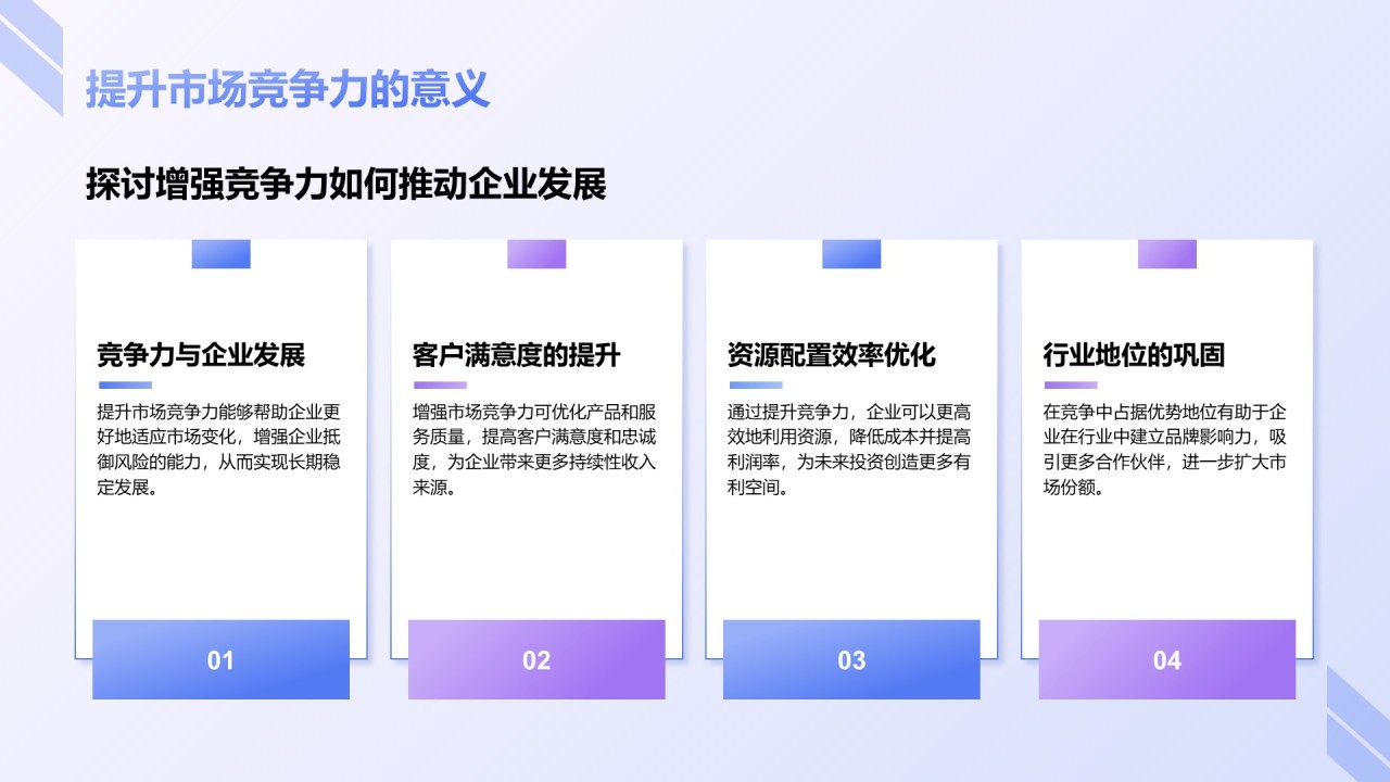 蓝色商务风企业市场竞争力提升计划PPT模板